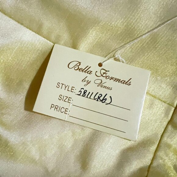 Vtg Size 4 Sparkly Yellow Beaded One Shoulder Mermaid Cocktail Evening Gown - Picture 4 of 7